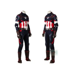 Photo3: Avengers Age Of Ultron Captain America Costume Deluxe Cosplay (3)