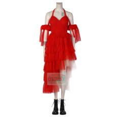 Photo1: The Suicide Squad 2 Harley Quinn Red Dress Cosplay Costumes (1)