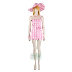 Photo1: 2023 Movie Doll Costumes Margot Robbie Cosplay Suit Barbie Pink Dress (1)