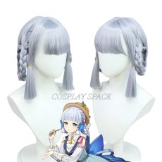 Photo1: Genshin Impact Kamisato Ayaka Springbloom Missive Silver Cosplay Wig (1)