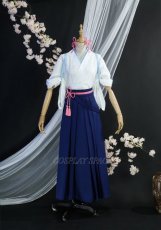 Photo1: Genshin Impact Kamisato Ayaka Tsubaki in Thawing Snow Kimono Cosplay Costume (1)