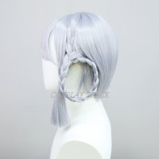 Photo3: Genshin Impact Kamisato Ayaka Springbloom Missive Silver Cosplay Wig (3)