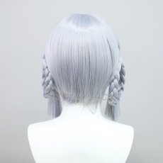 Photo4: Genshin Impact Kamisato Ayaka Springbloom Missive Silver Cosplay Wig (4)