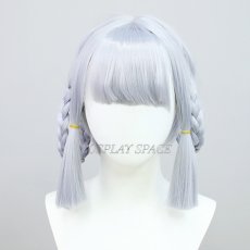 Photo2: Genshin Impact Kamisato Ayaka Springbloom Missive Silver Cosplay Wig (2)