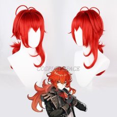 Photo1: Genshin Impact Diluc Cosplay Wig (1)