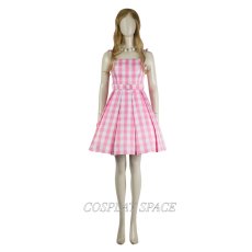 Photo1: Barbie 2023 Film Barbie Pink Dress Premium Edition Cosplay Costume (1)