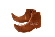 Photo4: Disney 2019 Movie Aladdin Brown Cosplay Shoes (4)