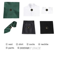 Photo16: Hogwarts Legacy Slytherin House Cosplay Costumes Boys School Uniform(multiple colors) (16)