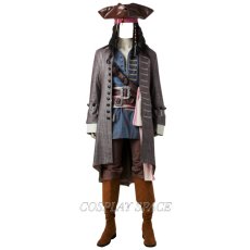 Photo1: Pirates Of The Caribbean Captain Jack Sparrow Cosplay Costume (1)