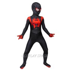 Photo1: Spider-Man: Into the Spider-Verse  Miles Morales Cosplay Costume Kids (1)