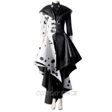 Photo1: Disney Movie Cruella de Vil Cosplay Costume (1)