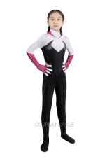 Photo5: Spider-Man: Across The Spider-Verse Gwen Cosplay Costume Kids (5)