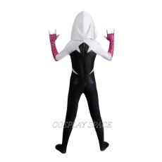 Photo4: Spider-Man: Across The Spider-Verse Gwen Cosplay Costume Kids (4)