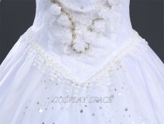 Photo6: Alice In  Wonderland White Qween Dress Cosplay Costume (6)