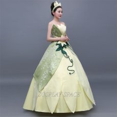 Photo3: The Frog Prince Disney Anime Princess Dress Cosplay Costume (3)