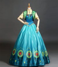 Photo1: Disney Frozen Anna Princess Cosplay Costume (1)