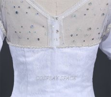 Photo5: Alice In  Wonderland White Qween Dress Cosplay Costume (5)