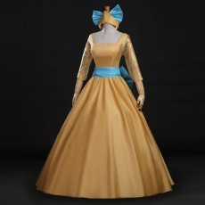 Photo1: Disney Princess Dress Gold Performance Clothing Cosplay Costume (1)