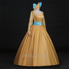 Photo2: Disney Princess Dress Gold Performance Clothing Cosplay Costume (2)