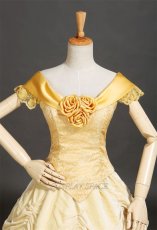 Photo5: Beauty And The Beast Belle Princess Dress  Cosplay Costume (5)