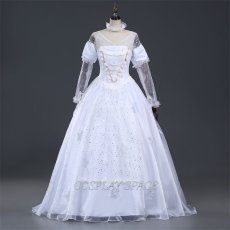 Photo1: Alice In  Wonderland White Qween Dress Cosplay Costume (1)