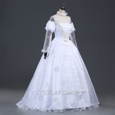 Photo2: Alice In  Wonderland White Qween Dress Cosplay Costume (2)