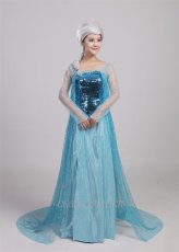 Photo1: Frozen Elsa Disney Dress Cosplay Costume (1)