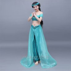 Photo1: Alladin Jasmine Princess Cosplay Costume (1)