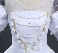 Photo4: Alice In  Wonderland White Qween Dress Cosplay Costume (4)