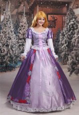 Photo1: Tangled Disney Anime Rapunzel Dress Cosplay Costume (1)