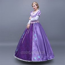 Photo4: Tangled Disney Anime Rapunzel Dress Cosplay Costume (4)