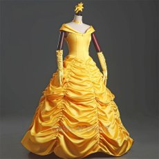 Photo3: Beauty And The Beast Belle Princess Cosplay Costume (3)