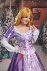 Photo6: Tangled Disney Anime Rapunzel Dress Cosplay Costume (6)