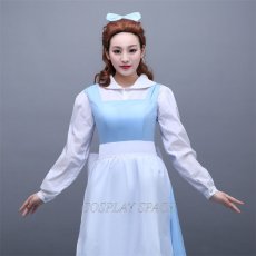 Photo6: Beauty And The Beast Belle Princess Maid Dress Cosplay Costume (6)