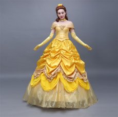 Photo2: Beauty And The Beast Belle Princess Cosplay Costume (2)