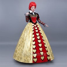 Photo3: Alice In Wonderland The Red Qween Dress Cosplay Costume (3)