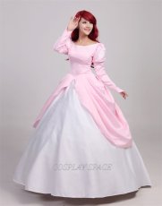 Photo4: Disney The Little Mermaid Ariel Princess Pink Dress Cosplay Costume (4)