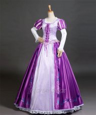 Photo2: Tangled Disney Anime Rapunzel Dress Cosplay Costume (2)