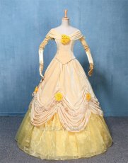 Photo1: Beauty And The Beast Belle Princess Cosplay Costume (1)