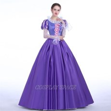 Photo2: Tangled Disney Anime Rapunzel Dress Cosplay Costume (2)