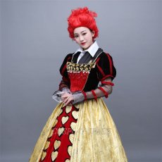 Photo6: Alice In Wonderland The Red Qween Dress Cosplay Costume (6)