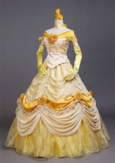 Photo2: Beauty And The Beast Belle Princess Cosplay Costume (2)