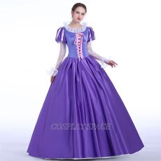 Photo4: Tangled Disney Anime Rapunzel Dress Cosplay Costume (4)