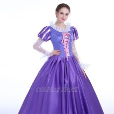 Photo6: Tangled Disney Anime Rapunzel Dress Cosplay Costume (6)