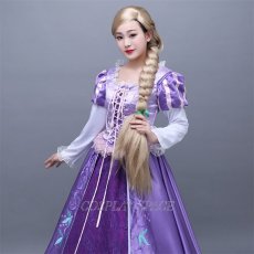 Photo6: Tangled Disney Anime Rapunzel Dress Cosplay Costume (6)