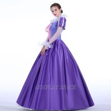 Photo3: Tangled Disney Anime Rapunzel Dress Cosplay Costume (3)