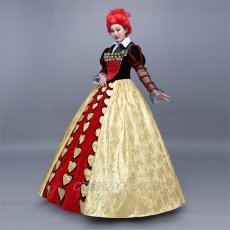 Photo4: Alice In Wonderland The Red Qween Dress Cosplay Costume (4)