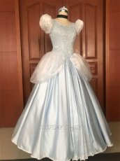 Photo3: Cinderella Princess Cindy Dress Disney Cosplay Costume (3)