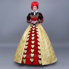 Photo1: Alice In Wonderland The Red Qween Dress Cosplay Costume (1)