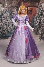 Photo3: Tangled Disney Anime Rapunzel Dress Cosplay Costume (3)